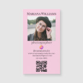Fotograf qr Foto rosa Geschäftsmagnet Magnetkarte (Vorderseite)