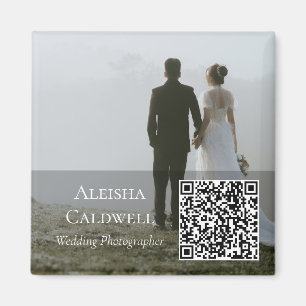 Fotograf Quadrat QR Magnetische Visitenkarte Magnet