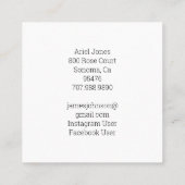 Fotograf Quadratische Visitenkarte (Rückseite)