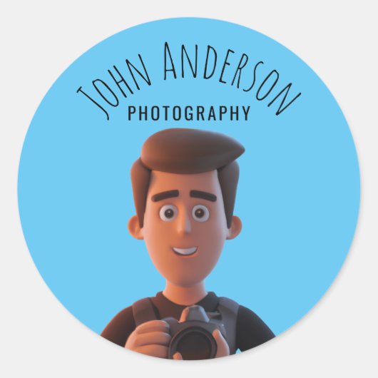 Fotograf Runder Aufkleber (Vorderseite)