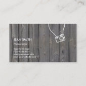 Fotograf Rustic Holz Hintergrund Fotografie Visitenkarte (Rückseite)