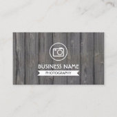 Fotograf Rustic Holz Hintergrund Fotografie Visitenkarte (Vorderseite)