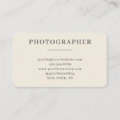 Fotograf Schwarz Professional Visitenkarte (Rückseite)
