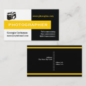 Fotograf Schwarz, Weiß, Gelb auffällig Visitenkarte (Vorne/Hinten)