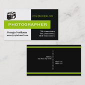 Fotograf schwarz, weiß, grün, sehenswert visitenkarte (Vorne/Hinten)