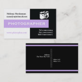 Fotograf schwarz, weiß, lavender eye catching visitenkarte (Vorne/Hinten)