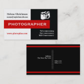 Fotograf schwarz, weiß, rot, auffallend visitenkarte (Vorne/Hinten)