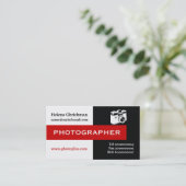 Fotograf schwarz, weiß, rot, auffallend visitenkarte (Stehend Vorderseite)