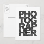 Fotograf - Schwarzer Text Postkarte (Vorne/Hinten)