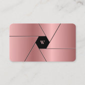 Fotograf Shutter Lens Elegant Rosegold Black Visitenkarte (Vorderseite)