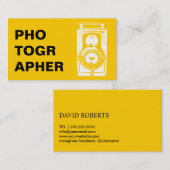 Fotograf Typografie Vintage Kamerafotografie Visitenkarte (Vorne/Hinten)