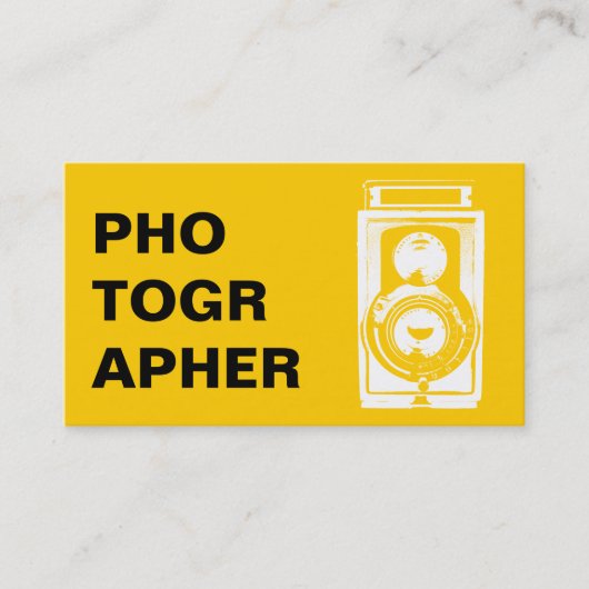Fotograf Typografie Vintage Kamerafotografie Visitenkarte (Vorderseite)