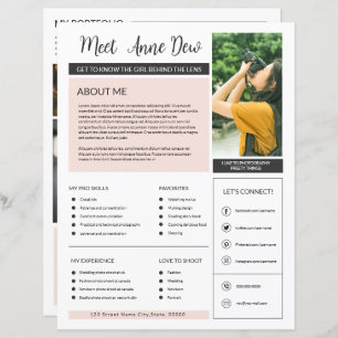 Fotograf über mich Seitenvorlage