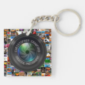 Fotograf und Fotografie-Geschäfts-Kameraobjektiv Schlüsselanhänger (Rückseite)