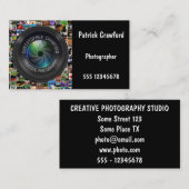 Fotograf und Fotografie-Geschäfts-Kameraobjektiv Visitenkarte (Vorne/Hinten)