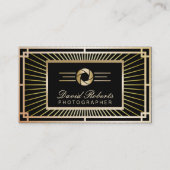 Fotograf Vintag Gold Art Déco Moderne Visitenkarte (Vorderseite)
