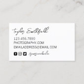 Fotograf Vintage Filmkamera Visitenkarte (Rückseite)