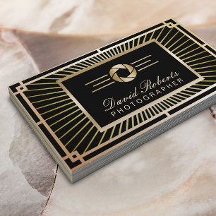 Fotograf Vintage Gold Art Deco Modern Visitenkarte