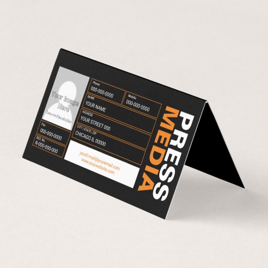 Fotograf Visitenkarten (Rückseite)