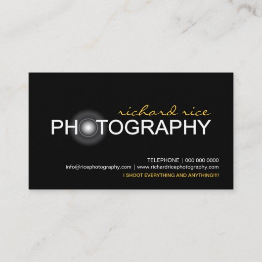 Fotograf-Visitenkarten Visitenkarte (Vorderseite)