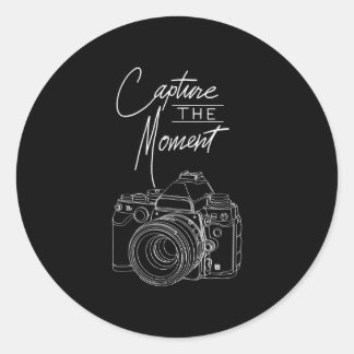 Fotograf von Capture Moment Kamera Runder Aufkleber