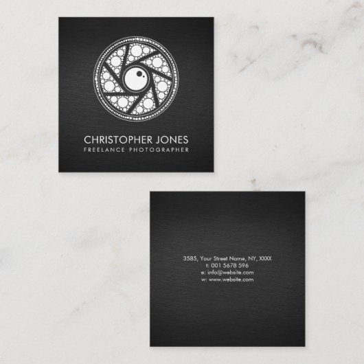 Fotograf von Dot Art Camera Quadratische Visitenkarte (Vorne/Hinten)