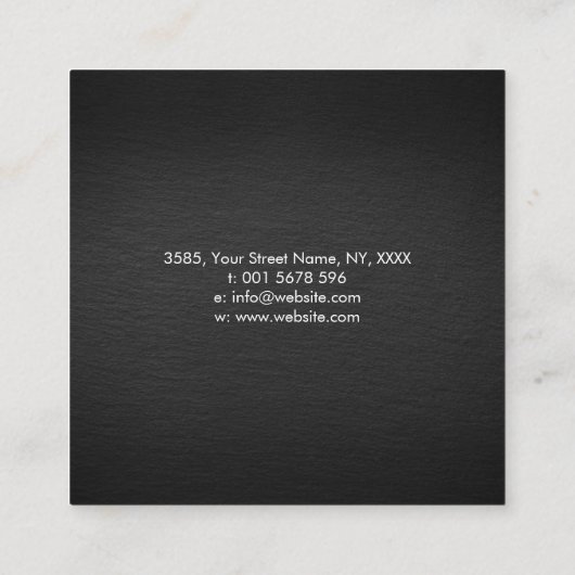 Fotograf von Dot Art Camera Quadratische Visitenkarte (Rückseite)