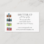 Fotograf Wasserfarbenkameras Visitenkarte (Rückseite)