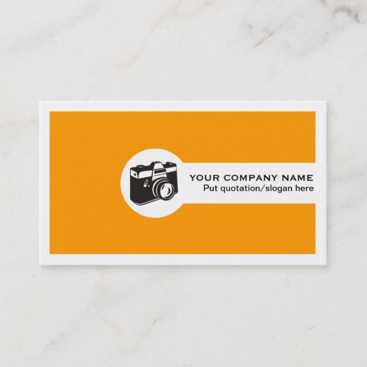 Fotograf weibliche Visitenkarten orange Visitenkarte (Vorderseite)