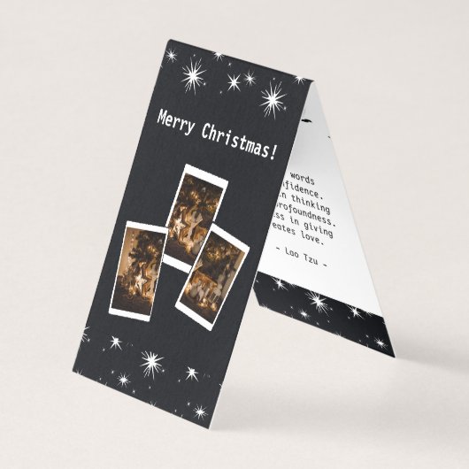 Fotograf White & Black Christmas Stars Card (Vorderseite)