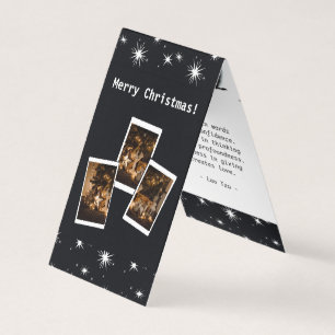 Fotograf White & Black Christmas Stars Card