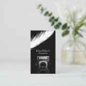Fotograf White Feather Old Camera Fotografy Visitenkarte (Stehend Vorderseite)