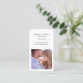 Fotograf White Square Foto Einfach Minimalistisch Visitenkarte (Stehend Vorderseite)