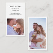 Fotograf White Square Foto Einfach Minimalistisch Visitenkarte (Vorne/Hinten)