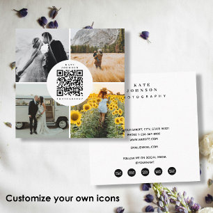 Fotografen Fotos Custom Social Media Icons Quadratische Visitenkarte