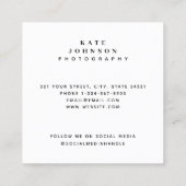 Fotografen Fotos QR Code Social Media Quadratische Visitenkarte (Rückseite)