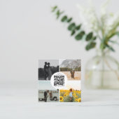 Fotografen Fotos QR Code Social Media Quadratische Visitenkarte (Stehend Vorderseite)