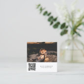 Fotografen Fotos QR Code Social Media Quadratische Visitenkarte (Stehend Vorderseite)