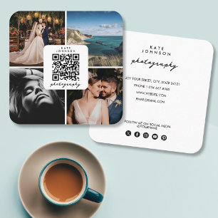 Fotografen Fotos QR Code Social Media Script Quadratische Visitenkarte