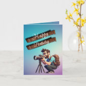 Fotografen-Geburtstag Karte (Gelbe Blume)