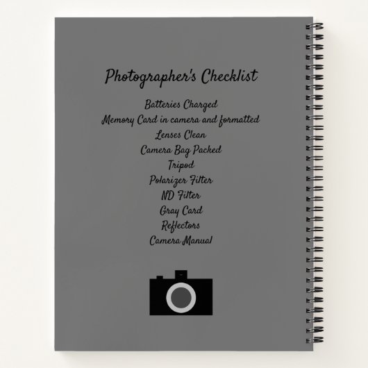Fotografen Handy Spiral Notebook Notizblock (Rückseite)