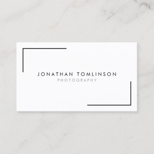 Fotografen Moderne und Minimal-Rahmen weiß Visitenkarte (Vorderseite)