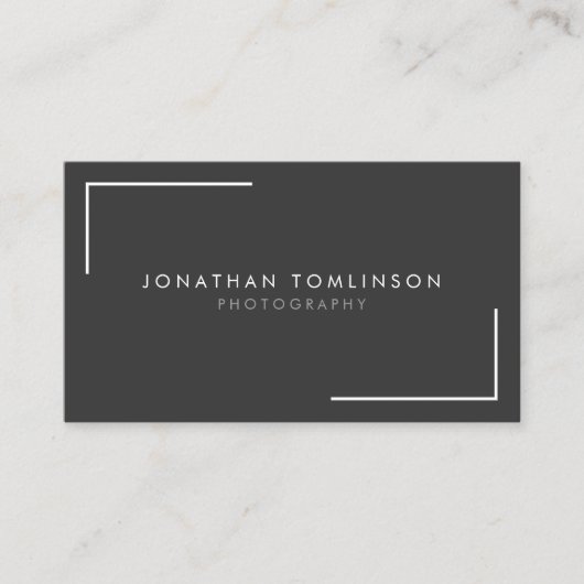 Fotografen Moderne und minimale Rahmen dunkelgrau Visitenkarte (Vorderseite)