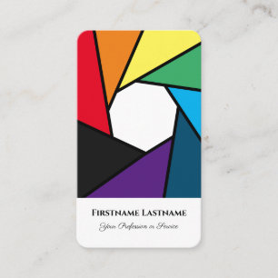 Fotografen Regenbogenfarben DSLR-Kameraobjektive Visitenkarte