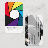 Fotografen Regenbogenfarben DSLR-Kameraobjektive Visitenkarte (Vorne/Hinten)