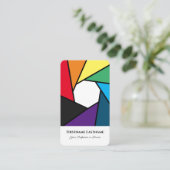 Fotografen Regenbogenfarben DSLR-Kameraobjektive Visitenkarte (Stehend Vorderseite)