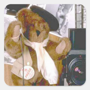 Fotografenbär - Pressereferent Quadratischer Aufkleber