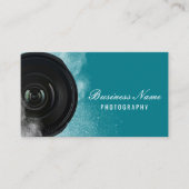 Fotografenkamera Moderne Aquamarine Fotografie Visitenkarte (Vorderseite)