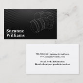 Fotografenkamera | Schwarzes Kohlenstoffmuster Visitenkarte (Vorne/Hinten)