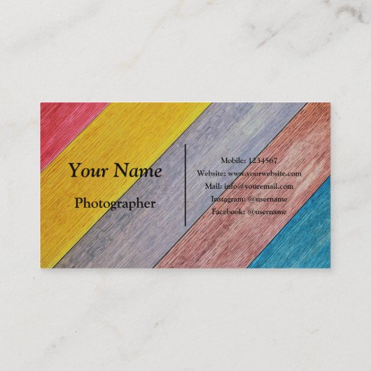 Fotografenkamera Visitenkarte (Rückseite)